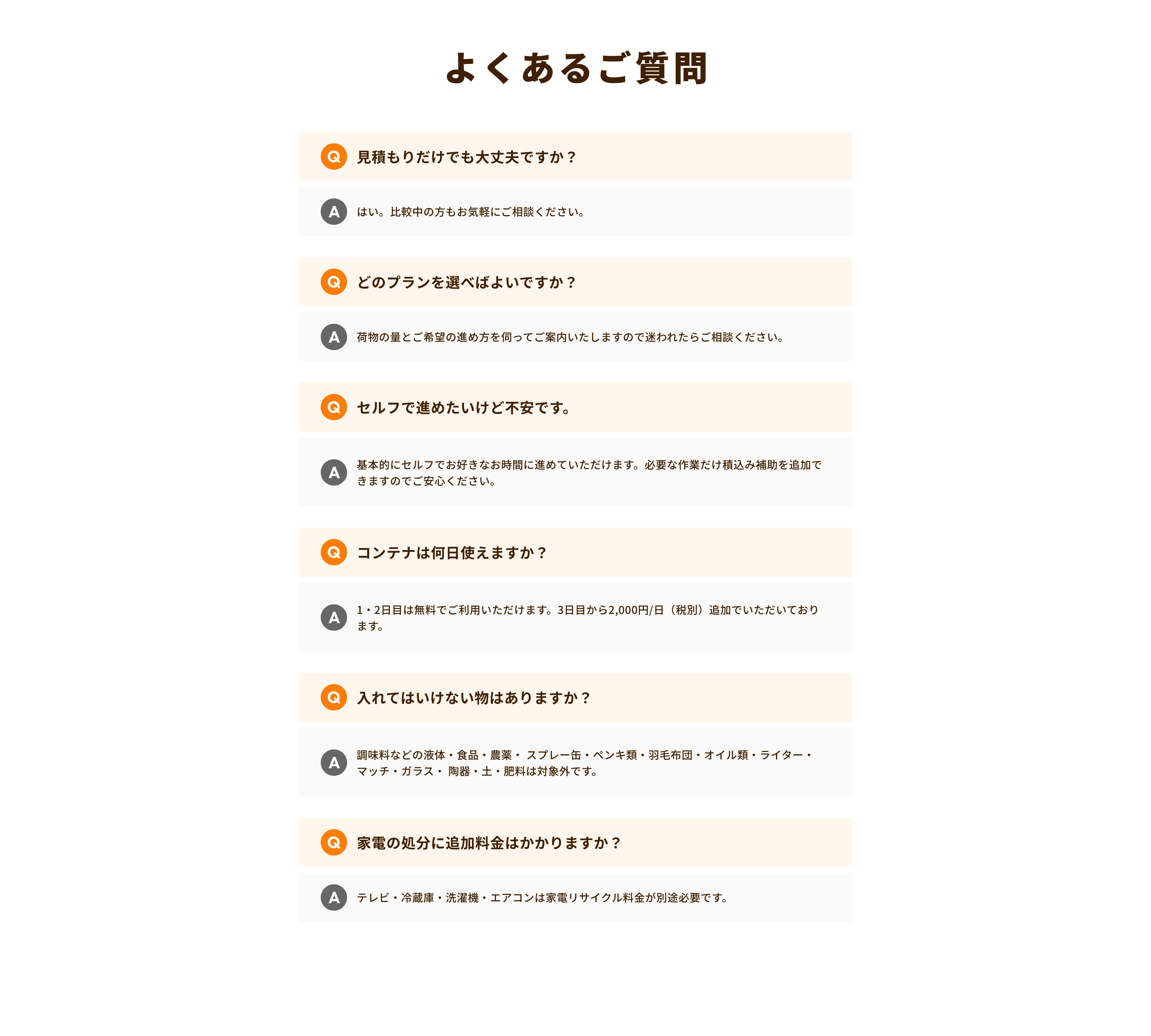よくあるご質問